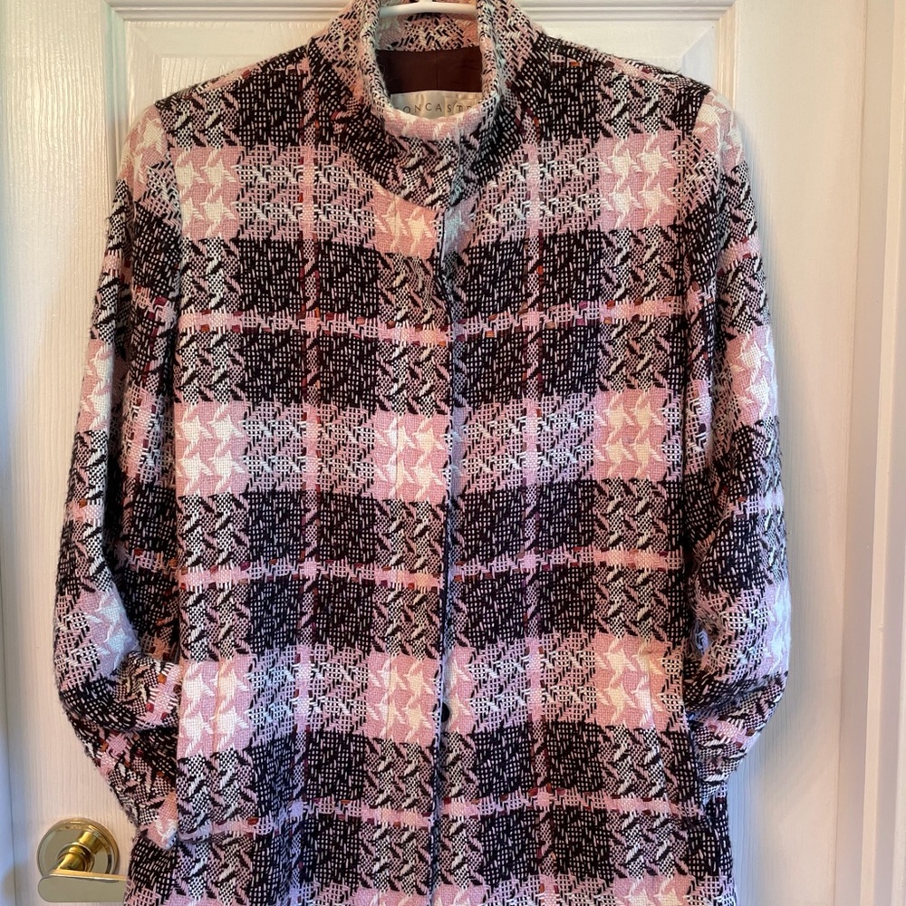 Plaid woven wool blazer
